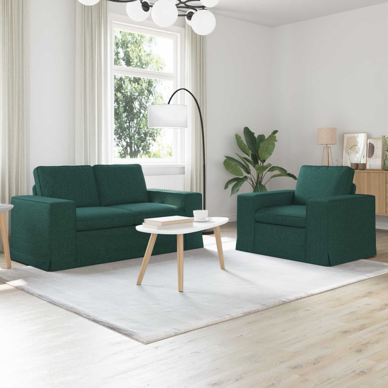 Zestaw Sof 2 pcs Ciemna zieleń 182 x 80 x 82 cm tkanina