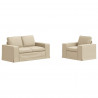 Zestaw Sof 2 pcs Kremowy 182 x 80 x 82 cm tkanina