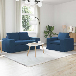 Zestaw Sof 2 pcs Niebieski 182 x 80 x 82 cm tkanina