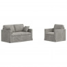 Zestaw Sof 2 pcs Jasnoszary 138 x 78 x 80 cm Aksamit