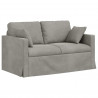 Zestaw Sof 2 pcs Jasnoszary 138 x 78 x 80 cm Aksamit