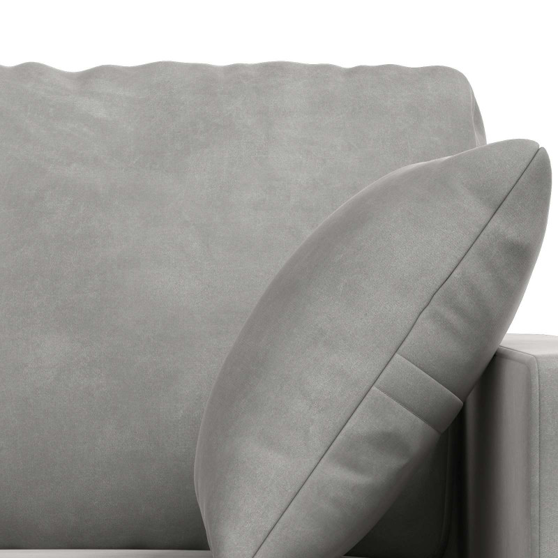 Zestaw Sof 2 pcs Jasnoszary 138 x 78 x 80 cm Aksamit
