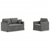 Zestaw Sof 2 pcs Ciemnoszary 138 x 78 x 80 cm Aksamit