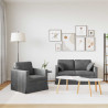 Zestaw Sof 2 pcs Ciemnoszary 138 x 78 x 80 cm Aksamit