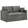 Zestaw Sof 2 pcs Ciemnoszary 138 x 78 x 80 cm Aksamit