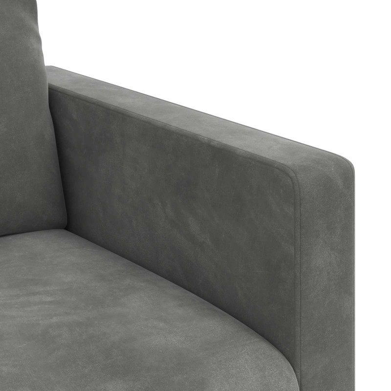 Zestaw Sof 2 pcs Ciemnoszary 138 x 78 x 80 cm Aksamit