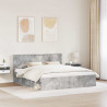 Ramka łóżka Betonowy 200 x 200 cm Materiał drewnopochodny