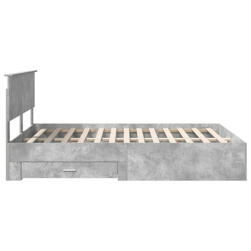 Ramka łóżka Betonowy szary 150 x 200 cm Materiał drewnopochodny