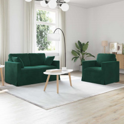 Zestaw Sof 2 pcs Ciemna zieleń 138 x 78 x 80 cm Aksamit