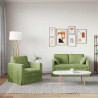 Zestaw Sof 2 pcs Jasnozielony 138 x 78 x 80 cm Aksamit