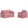 Zestaw Sof 2 pcs Różowy 138 x 78 x 80 cm Aksamit