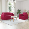 Zestaw Sof 2 pcs Czerwone wino 138 x 78 x 80 cm Aksamit