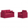 Zestaw Sof 2 pcs Czerwone wino 138 x 78 x 80 cm Aksamit