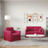 Zestaw Sof 2 pcs Czerwone wino 138 x 78 x 80 cm Aksamit