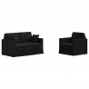 Zestaw Sof 2 pcs Czarny 138 x 78 x 80 cm Aksamit