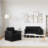 Zestaw Sof 2 pcs Czarny 138 x 78 x 80 cm Aksamit