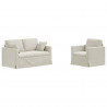 Zestaw Sof 2 pcs Kremowy 138 x 78 x 80 cm Aksamit