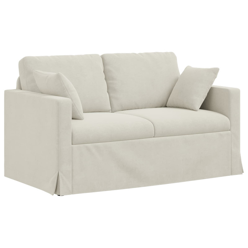 Zestaw Sof 2 pcs Kremowy 138 x 78 x 80 cm Aksamit