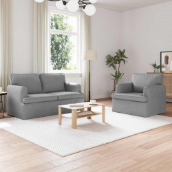 Zestaw Sof 2 pcs Jasnoszary 144 x 80 x 85 cm tkanina