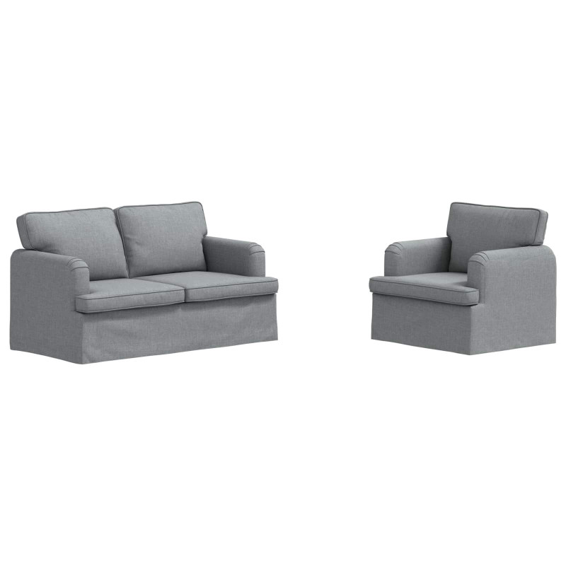 Zestaw Sof 2 pcs Jasnoszary 144 x 80 x 85 cm tkanina