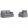 Zestaw Sof 2 pcs Jasnoszary 144 x 80 x 85 cm tkanina