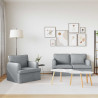 Zestaw Sof 2 pcs Jasnoszary 144 x 80 x 85 cm tkanina