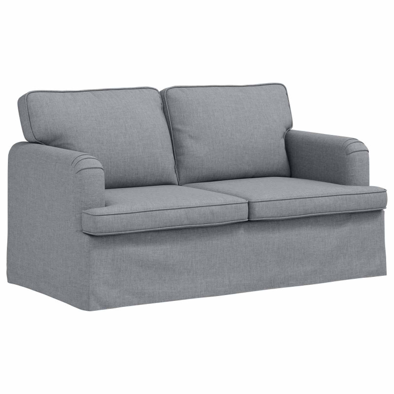 Zestaw Sof 2 pcs Jasnoszary 144 x 80 x 85 cm tkanina