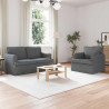 Zestaw Sof 2 pcs Ciemnoszary 144 x 80 x 85 cm tkanina