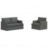 Zestaw Sof 2 pcs Ciemnoszary 144 x 80 x 85 cm tkanina