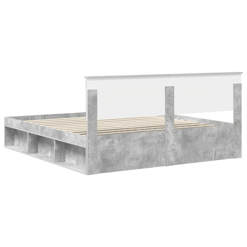 Ramka łóżka Betonowy 180 x 200 cm Materiał drewnopochodny