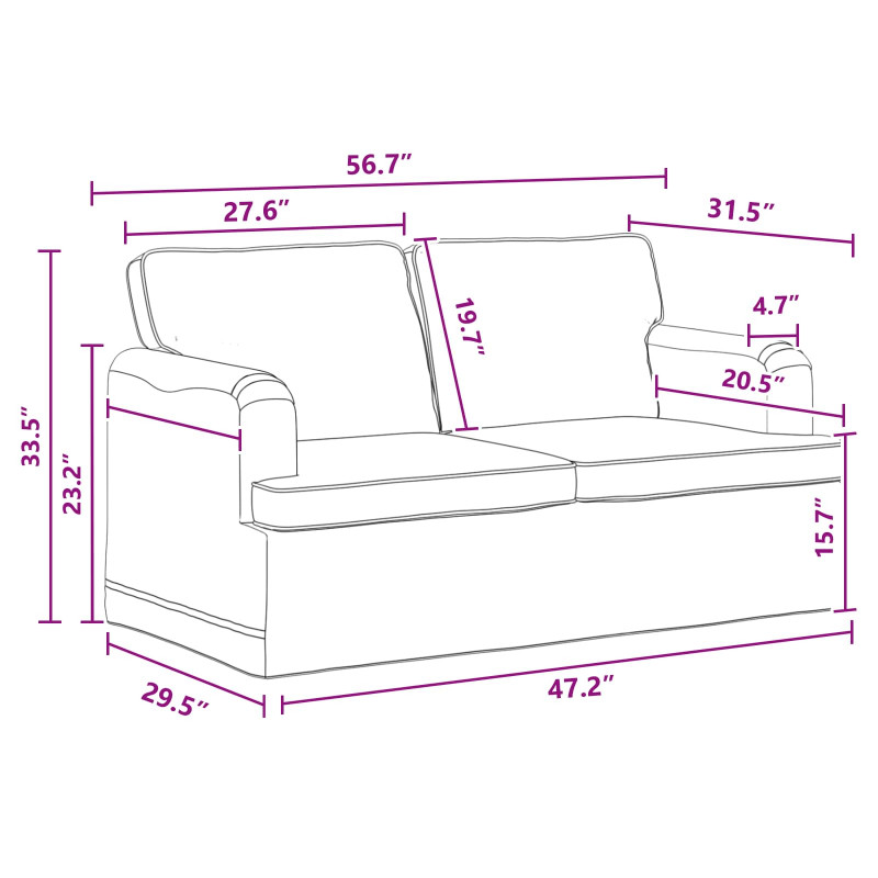 Zestaw Sof 2 pcs Ciemnoszary 144 x 80 x 85 cm tkanina