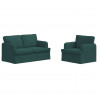 Zestaw Sof 2 pcs Ciemna zieleń 144 x 80 x 85 cm tkanina