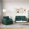 Zestaw Sof 2 pcs Ciemna zieleń 144 x 80 x 85 cm tkanina