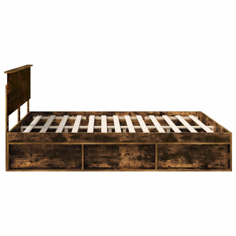 Ramka łóżka Dąb wędzony 180 x 200 cm Materiał drewnopochodny
