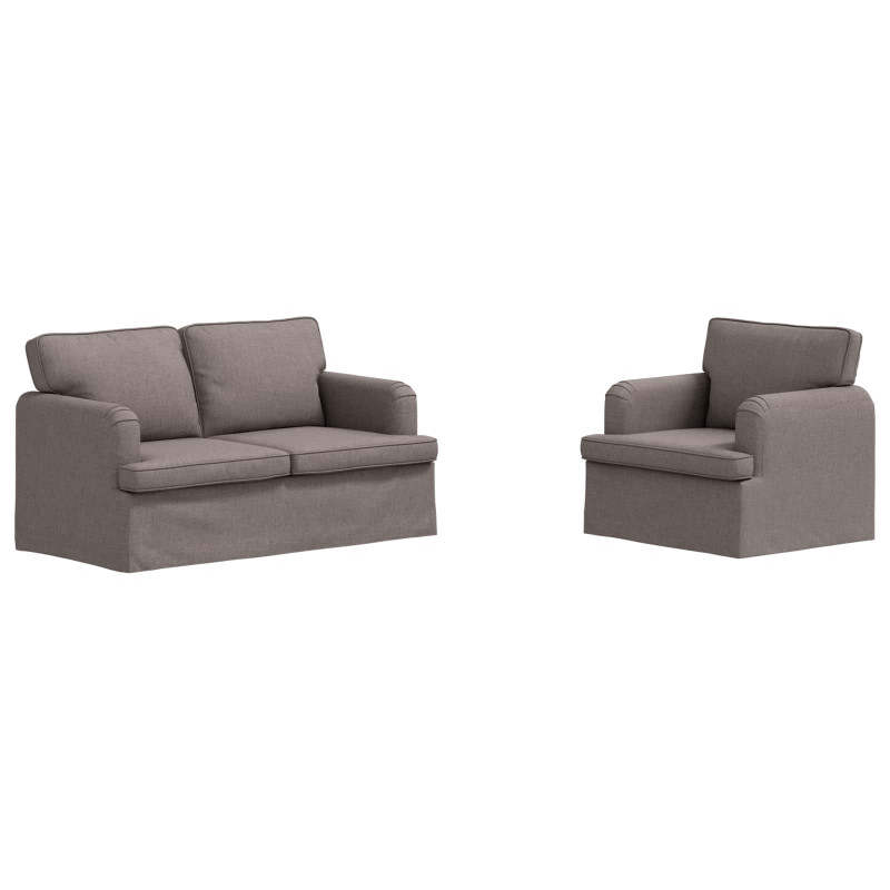 Zestaw Sof 2 pcs Ciemnoszary 144 x 80 x 85 cm tkanina