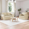 Zestaw Sof 2 pcs Kremowy 144 x 80 x 85 cm tkanina
