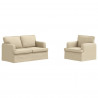 Zestaw Sof 2 pcs Kremowy 144 x 80 x 85 cm tkanina