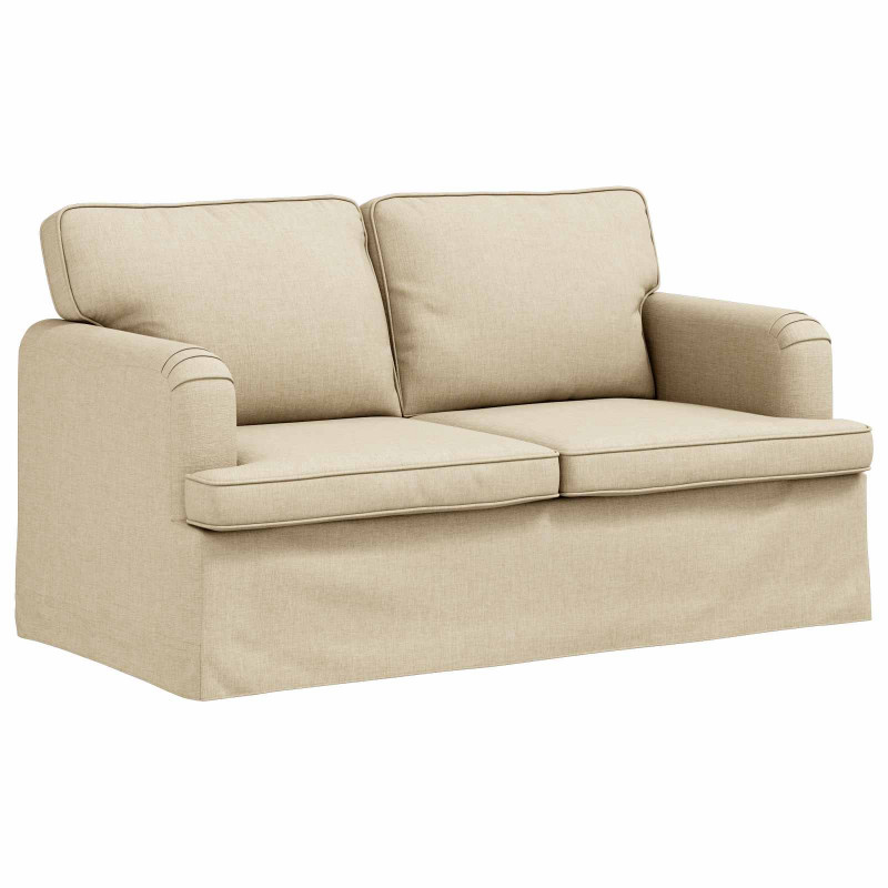 Zestaw Sof 2 pcs Kremowy 144 x 80 x 85 cm tkanina