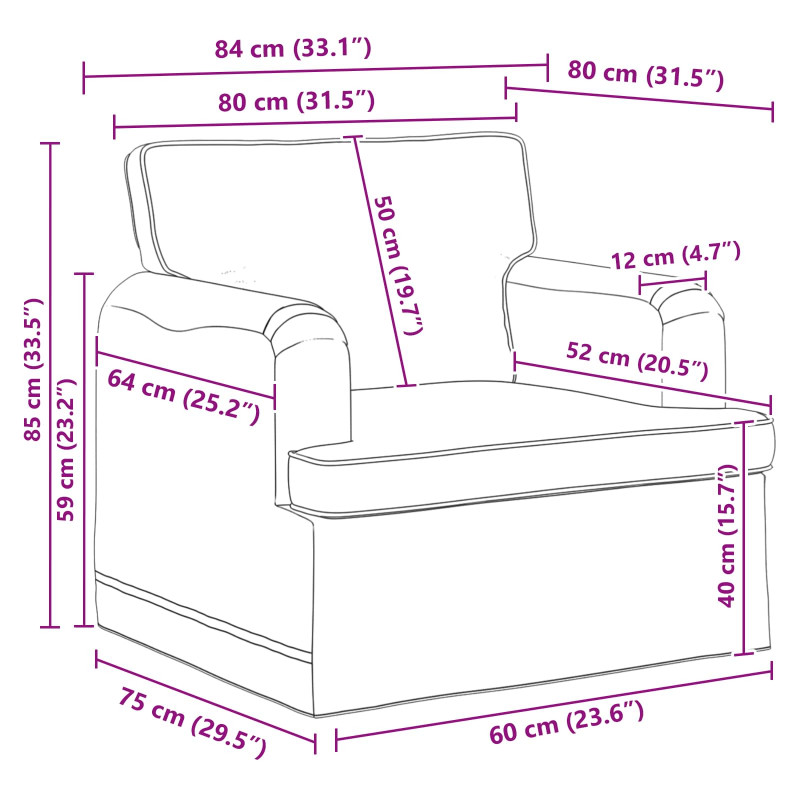 Zestaw Sof 2 pcs Kremowy 144 x 80 x 85 cm tkanina