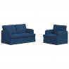 Zestaw Sof 2 pcs Niebieski 144 x 80 x 85 cm tkanina