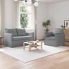 Zestaw Sof 2 pcs Jasnoszary 136 x 82 x 85 cm tkanina