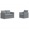 Zestaw Sof 2 pcs Jasnoszary 136 x 82 x 85 cm tkanina