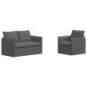Zestaw Sof 2 pcs Ciemnoszary 196 x 82 x 85 cm tkanina