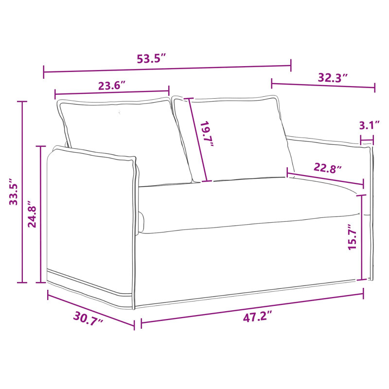 Zestaw Sof 2 pcs Ciemnoszary 196 x 82 x 85 cm tkanina