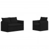 Zestaw Sof 2 pcs Czarny 196 x 82 x 85 cm tkanina