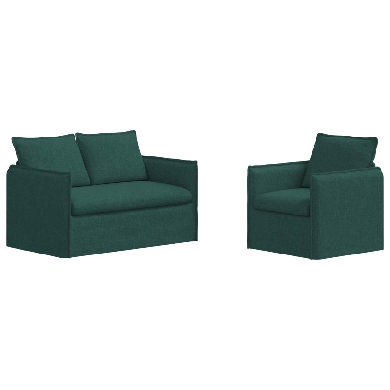 Zestaw Sof 2 pcs Ciemna zieleń 196 x 82 x 85 cm tkanina