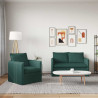 Zestaw Sof 2 pcs Ciemna zieleń 196 x 82 x 85 cm tkanina