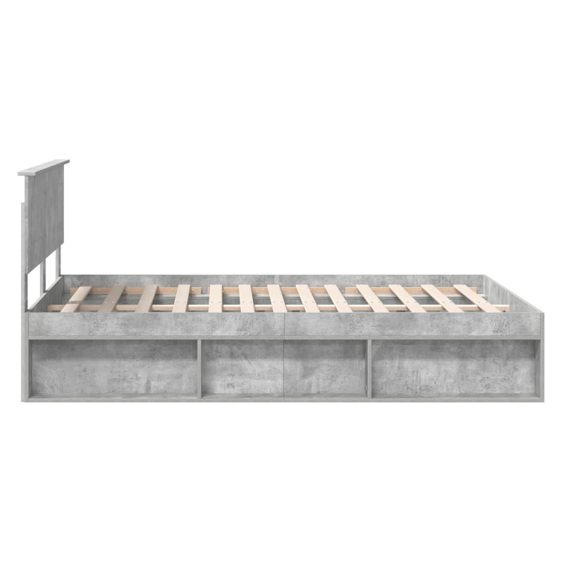 Ramka łóżka Betonowy 160 x 200 cm Materiał drewnopochodny