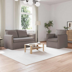 Zestaw Sof 2 pcs Ciemnoszary 196 x 82 x 85 cm tkanina