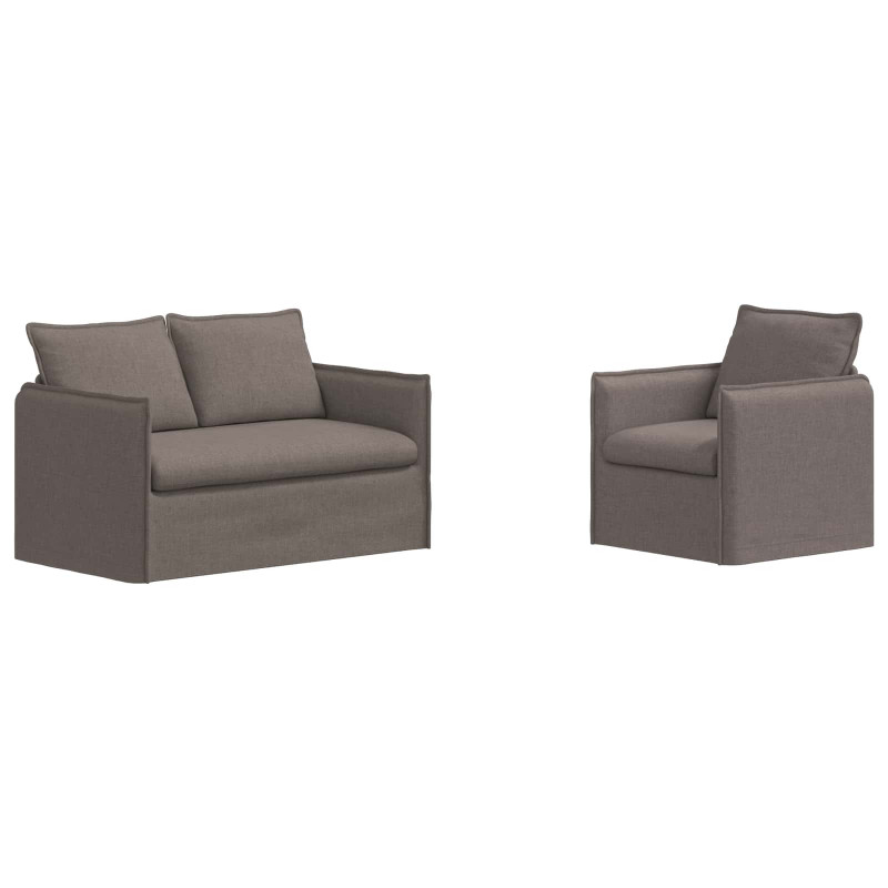 Zestaw Sof 2 pcs Ciemnoszary 196 x 82 x 85 cm tkanina